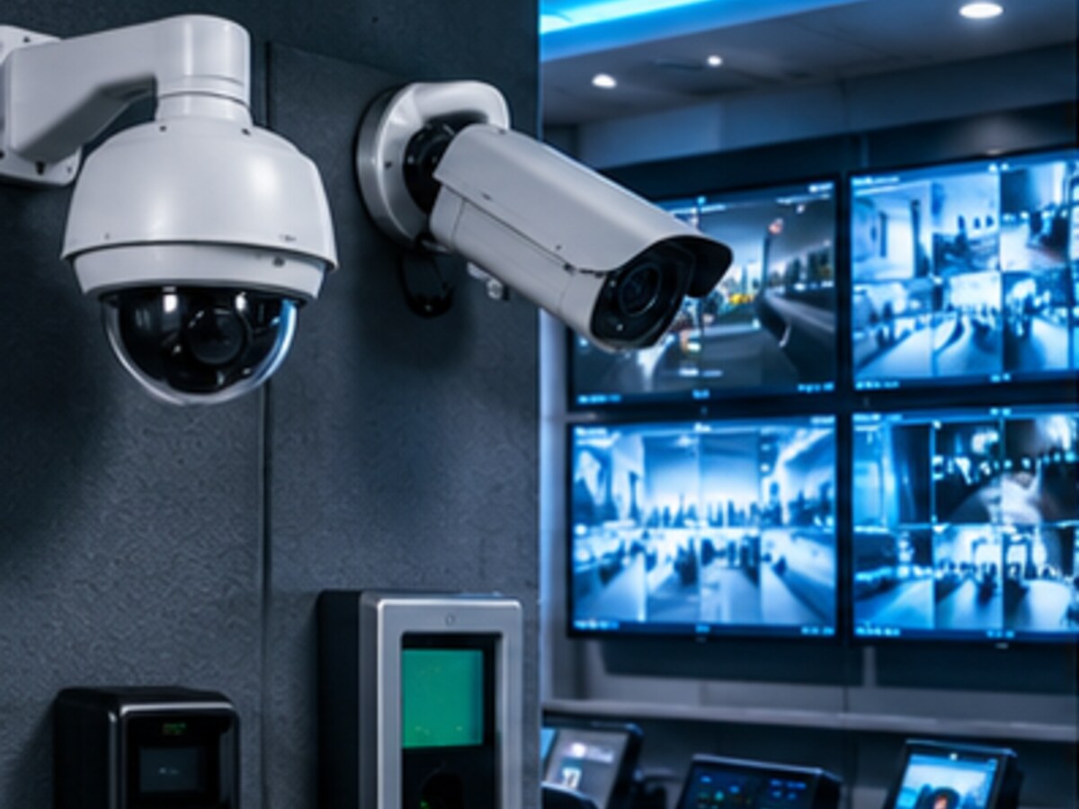 Modern CCTV surveillance and security control room